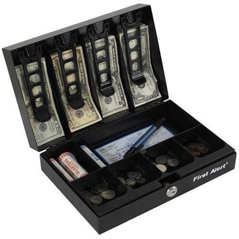 first alert 3026f steel cash box|First Alert 3026F Steel Cash Box With Money Tray .